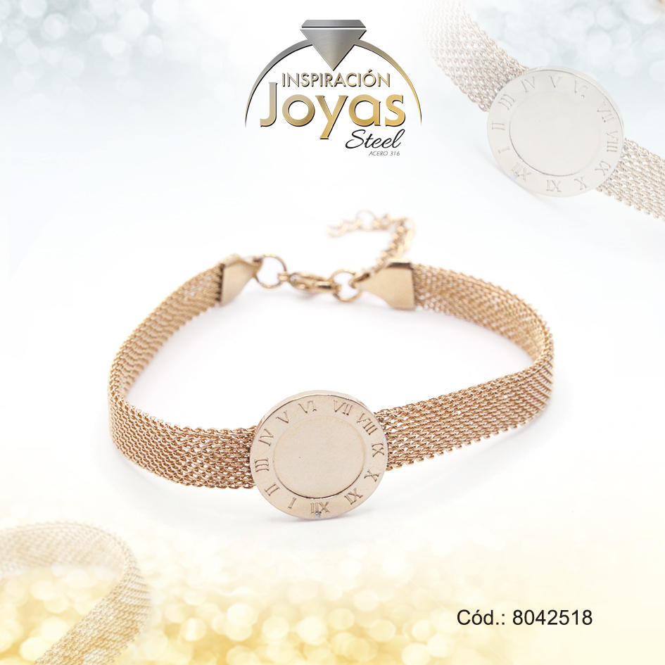 Pulsera de Acero Aleación Malla Dorado Reloj Medida 18 cm - 8042518