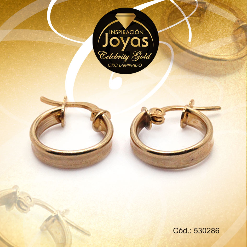 Argolla Celebrity Gold Variado Dorado Borde Ancho - 530286