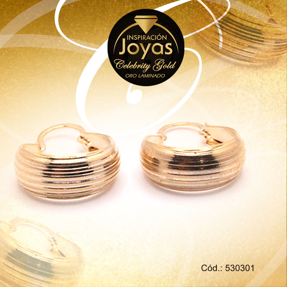 Argolla Celebrity Gold Variado Dorado Borde Ancho - 530301