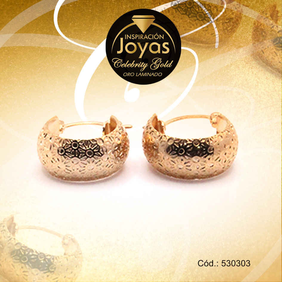 Argolla Celebrity Gold Variado Dorado Borde Ancho - 530303