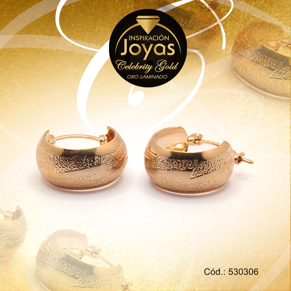 Argolla Celebrity Gold Variado Dorado Borde Ancho - 530306
