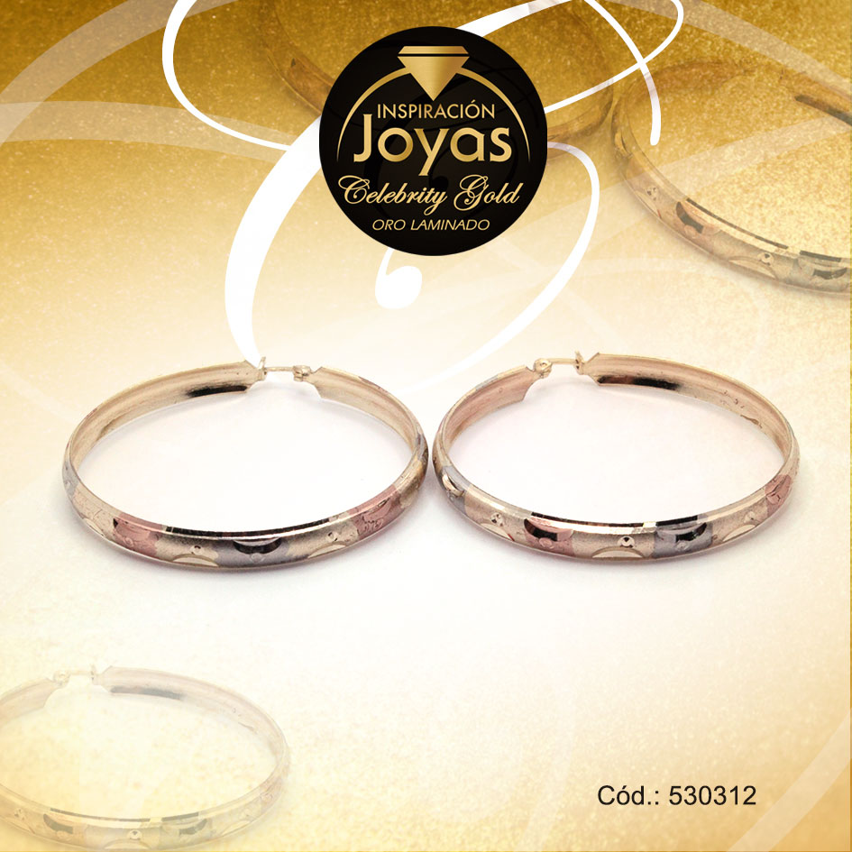 Argolla Celebrity Gold Variado 3 Tonos Borde Ancho - 530312