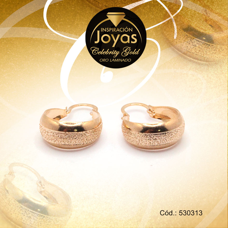 Argolla Celebrity Gold Variado Dorado Borde Ancho - 530313