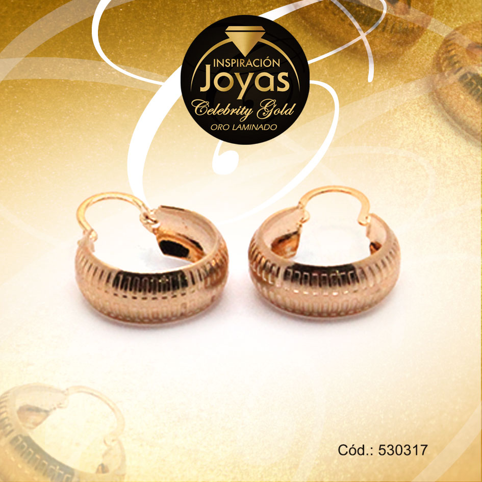 Argolla Celebrity Gold Variado Dorado Borde Ancho - 530317
