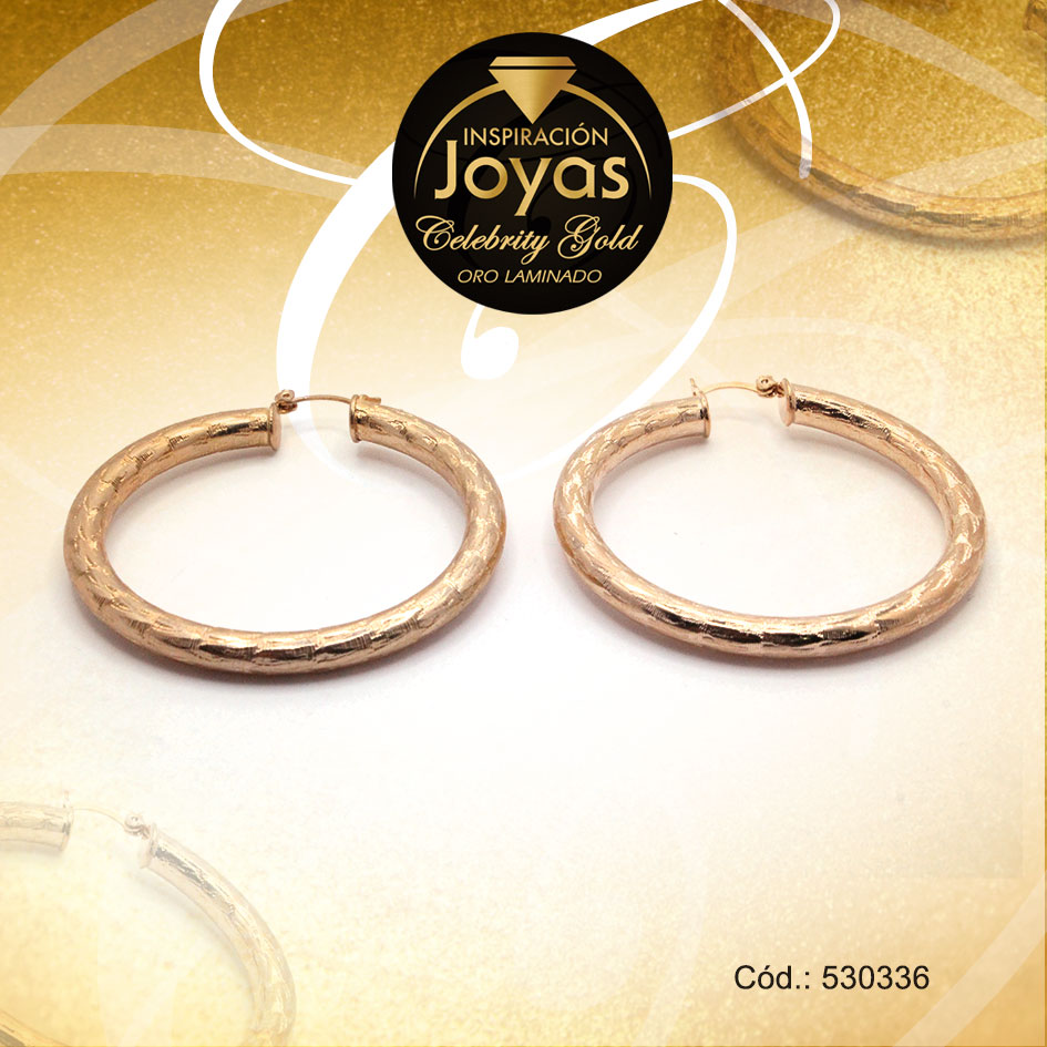 Argolla Celebrity Gold Variado Dorado Repuje de Líneas - 530336