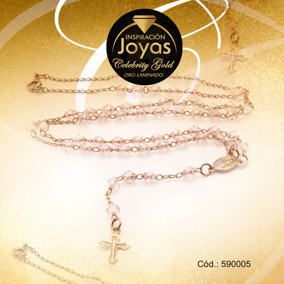 Rosario Celebrity Gold Tono Dorado Dama Piedra Trancadero: 0 A: 0,4 cm L: 50 cm - 590005