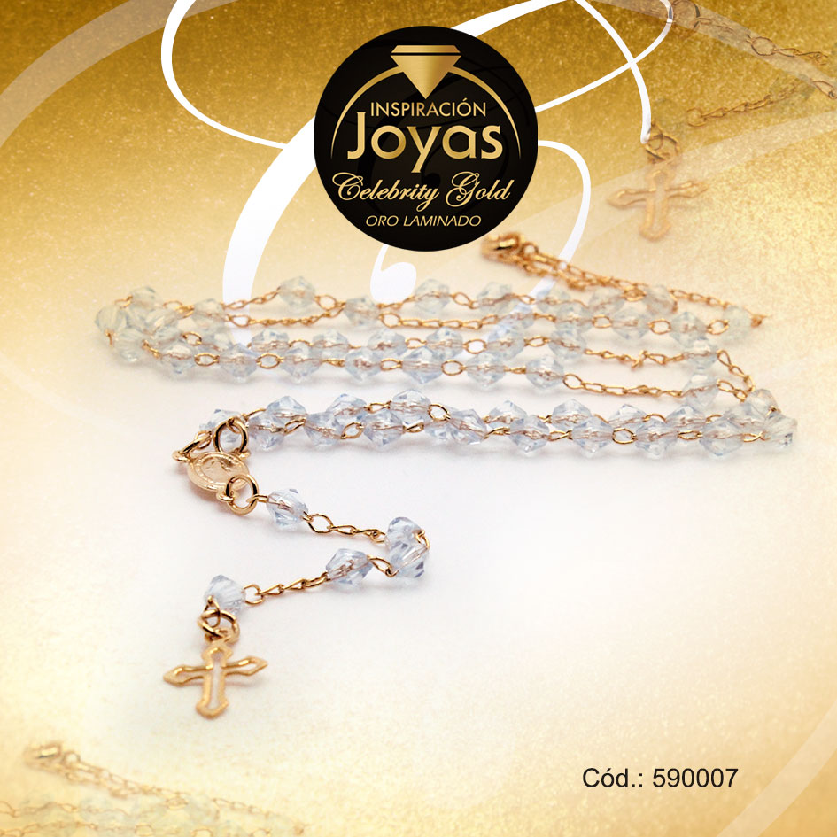 Rosario Celebrity Gold Tono Dorado Dama Piedra Trancadero: 0 A: 0,4 cm L: 50 cm - 590007