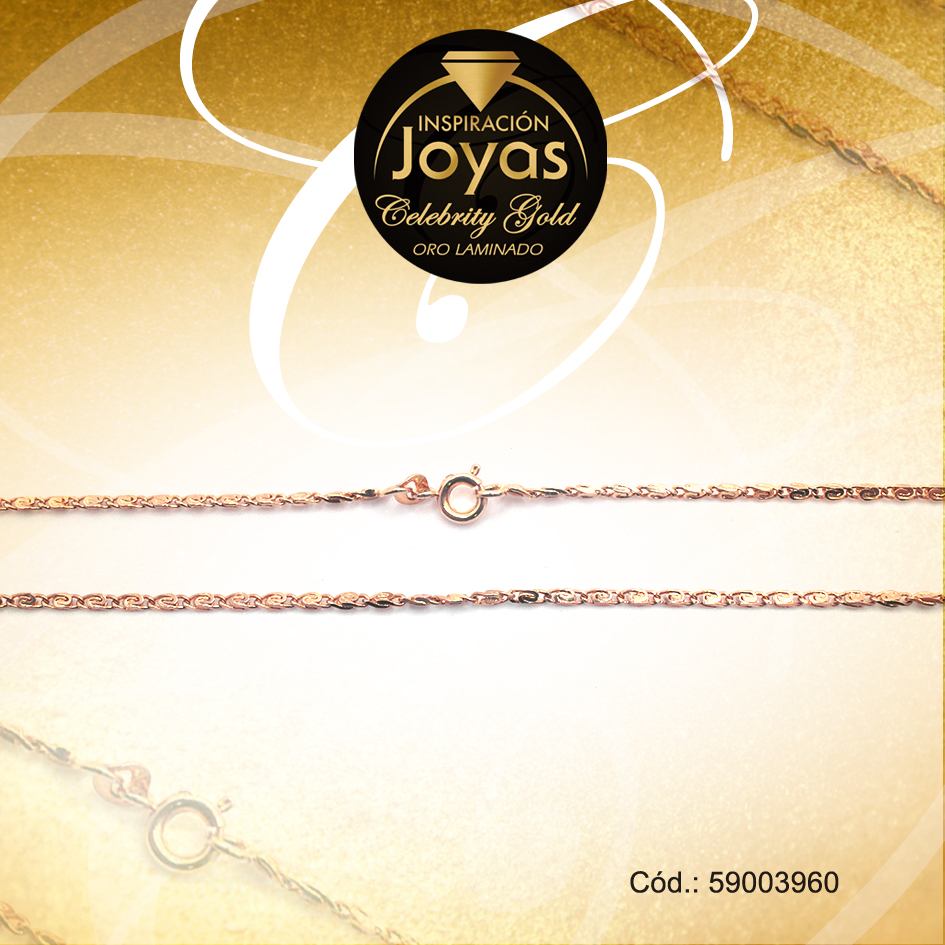 Cadena Celebrity Gold Caballero Dorado Tejido Lumacchina - 59003960