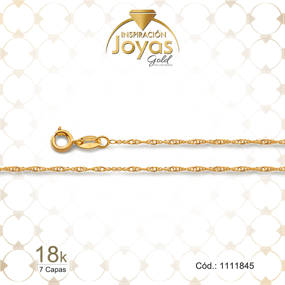 Cadena de Oro Enchapado Dorado Dama Tejido Singapur Largo: 45 Ancho: 0,1 - 1111845
