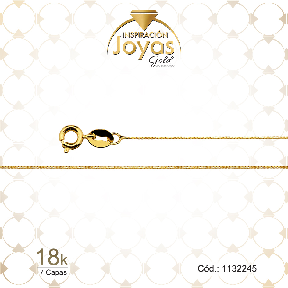 Cadena de Oro Enchapado Dorado Dama Tejido Veneciano Largo: 45 Ancho: 0,1 - 1132245