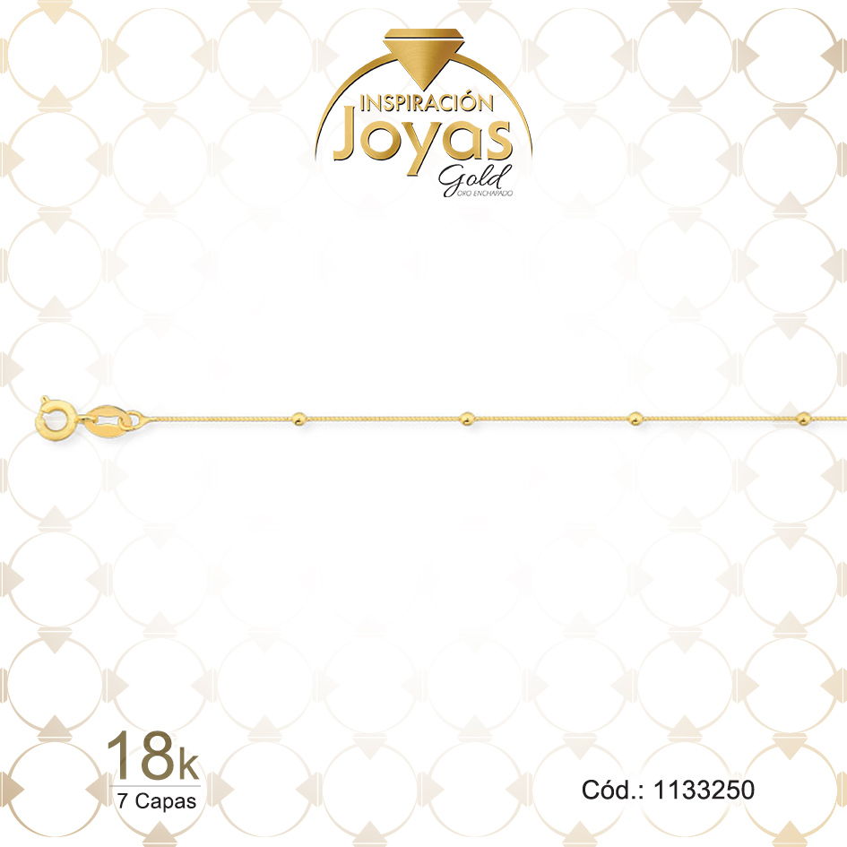 Cadena de Oro Enchapado Dorado Dama Con Esferas Largo: 50 Ancho: 0,1 - 1133250
