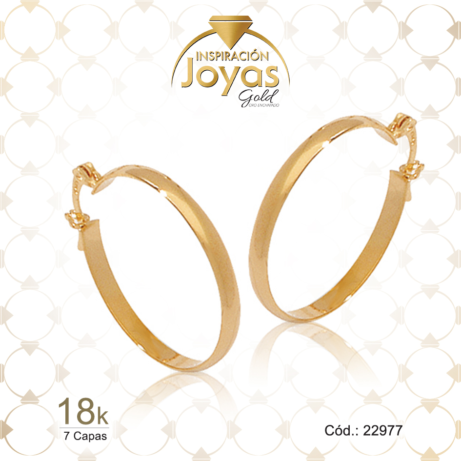 Argolla de Oro Enchapado Dorado Lisa Pulida Diámetro: 2,6 Ancho: 0,3 - 22977
