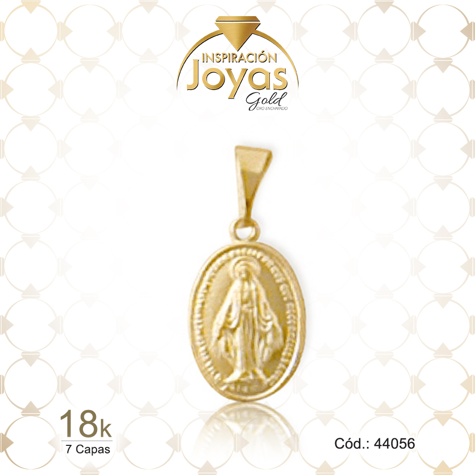 Dije de Oro Enchapado Dorado Religioso Medalla Largo: 1,7 Ancho: 0,1 - 44056