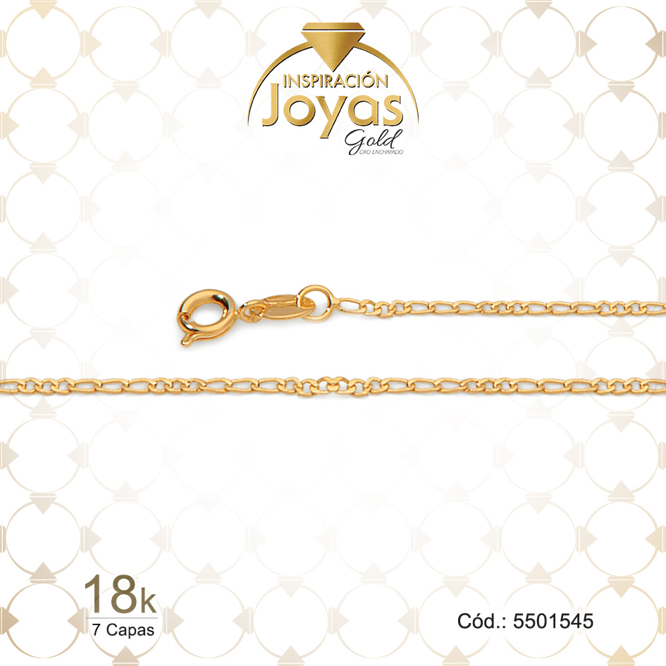 Cadena de Oro Enchapado Dorado Dama Tejido Alterna 3 X 3 Largo: 45 Ancho: 0,1 - 5501545