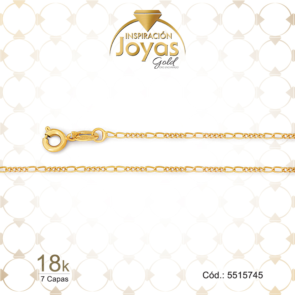Cadena de Oro Enchapado Dorado Dama Tejido Alterna 2 X 4 Largo: 45 Ancho: 0,1 - 5515745