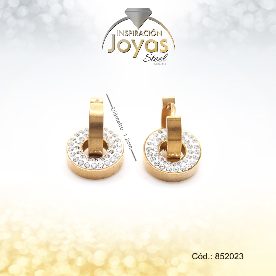 Argolla Acero Dorado Huggies Colgante Circunferencia Strash - 852023
