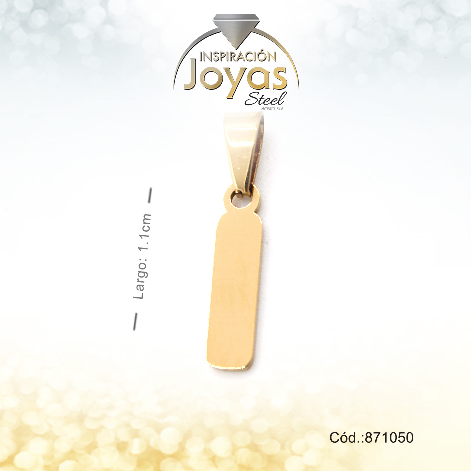 Dije - Acero - Letra I - Mediana - Dorado - Liso D: 0,5Cm - 871050