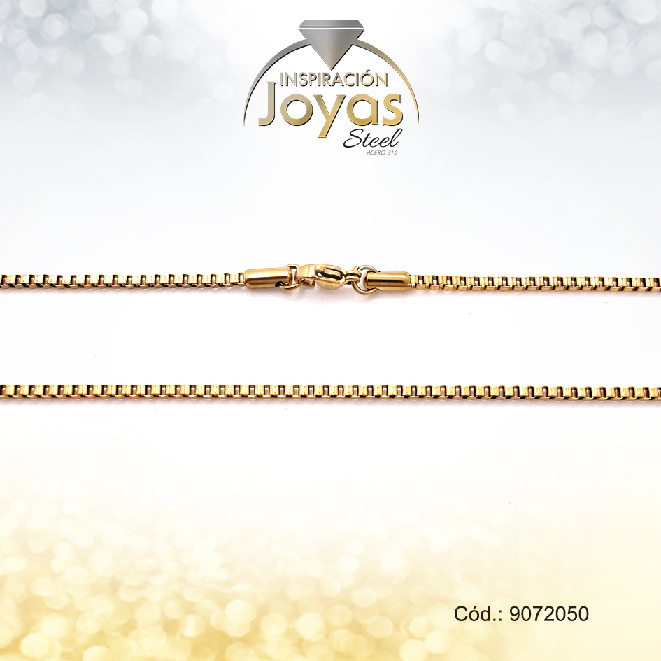 Cadena - Acero - Dama - Veneciana - Dorado - Liso - L: 50Cm - A: 0,2Cm - 9072050