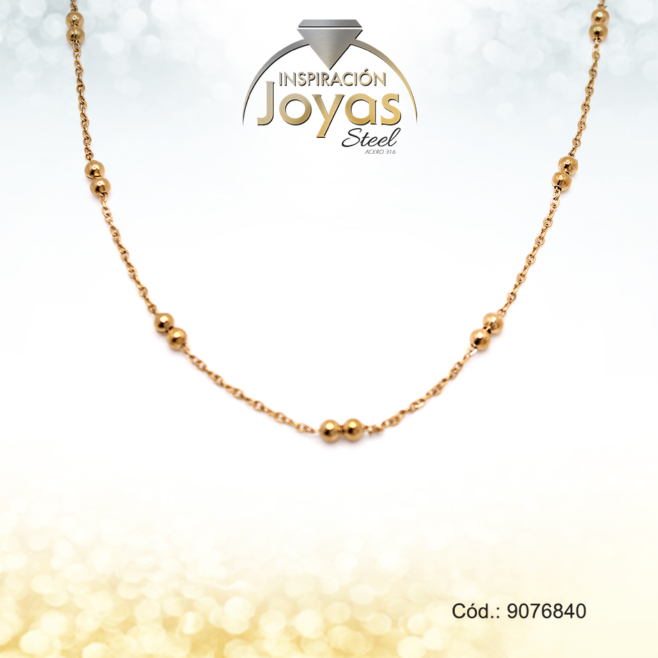 Cadena Acero Dorado- Esferas - 9076840