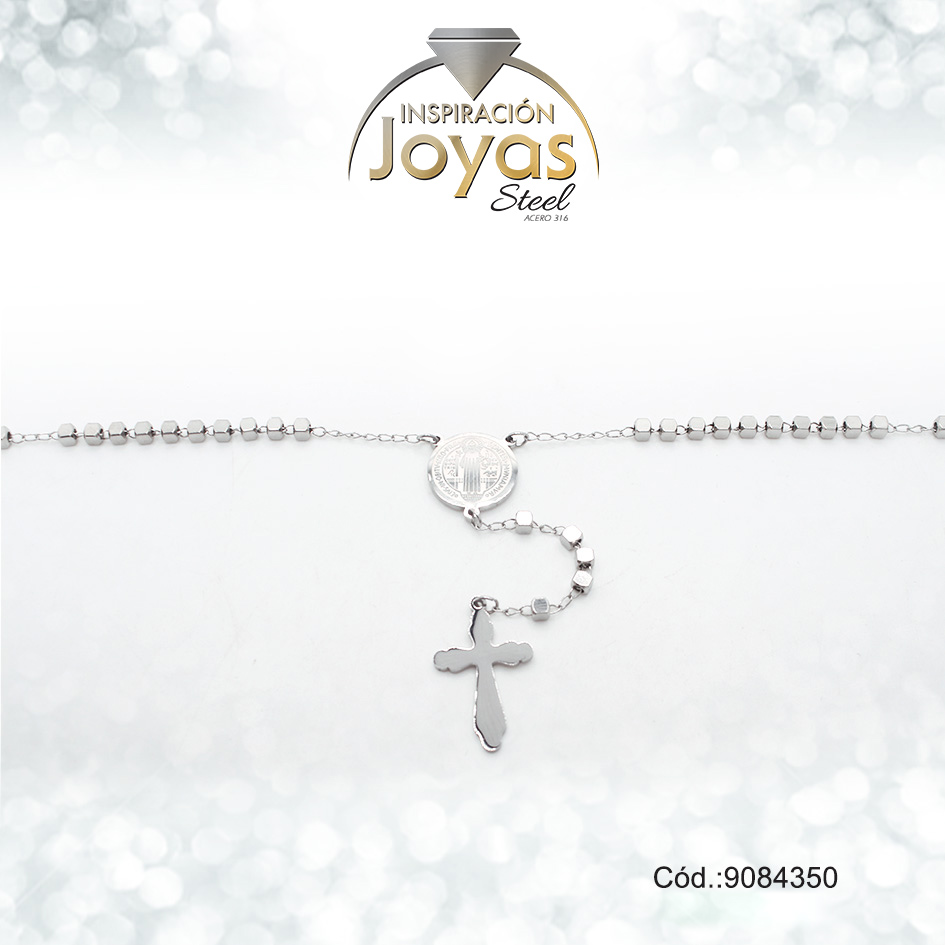 Rosario Acero Plateado - 9084350