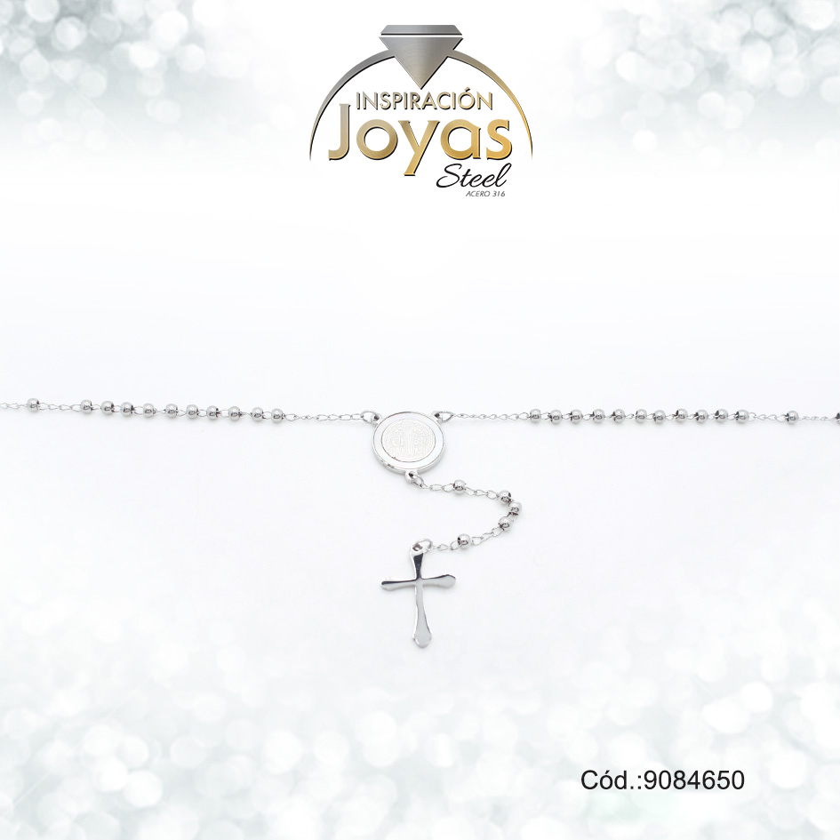 Rosario Acero Plateado - 9084650